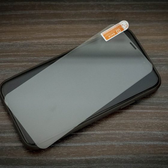 Skórzany futerał na iPhone X / Xs + osłona ekranu (Czarny)