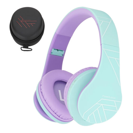 PowerLocus P2 Bluetooth fejhallgató gyerekeknek - zöld/lila