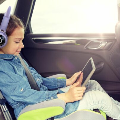 Căști Audio Wireless pentru Copii, PowerLocus (Alb/Violet)