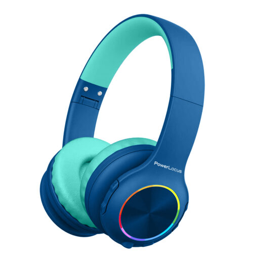 Bezprzewodowy zestaw słuchawkowy Bluetooth dla dzieci PowerLocus PLED, (niebieski)