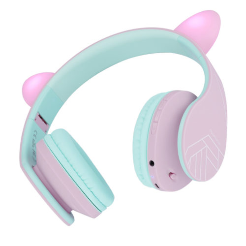 Słuchawki Bluetooth PowerLocus P2 dla dzieci (Różowy/Zielony)