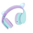 PowerLocus P2 Bluetooth fejhallgató gyerekeknek fülhallgatóval (Zöld/Lila)